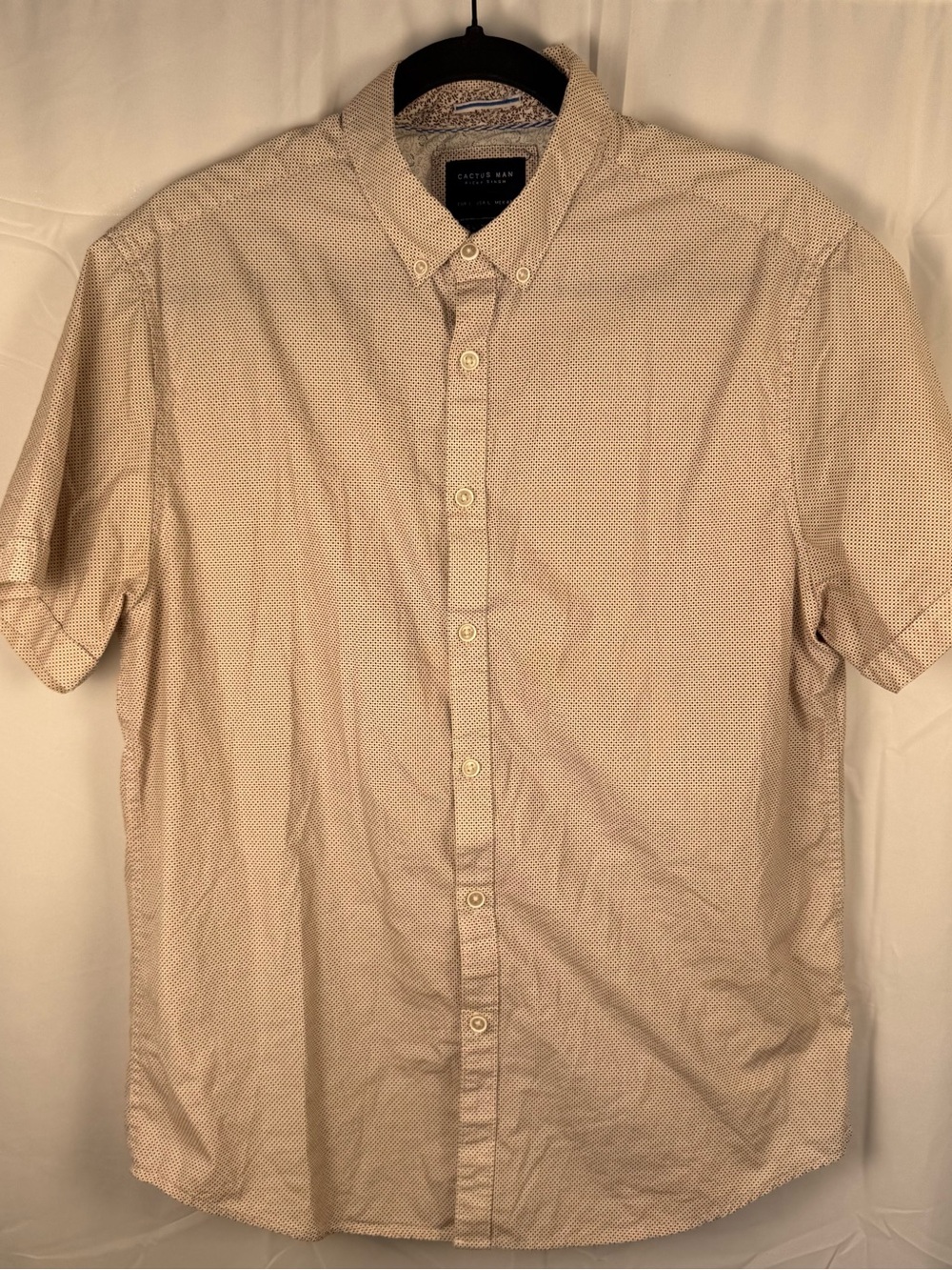 Cactus Man Ricky Singh Slim Fit Dot Print Button Down Shirt Large